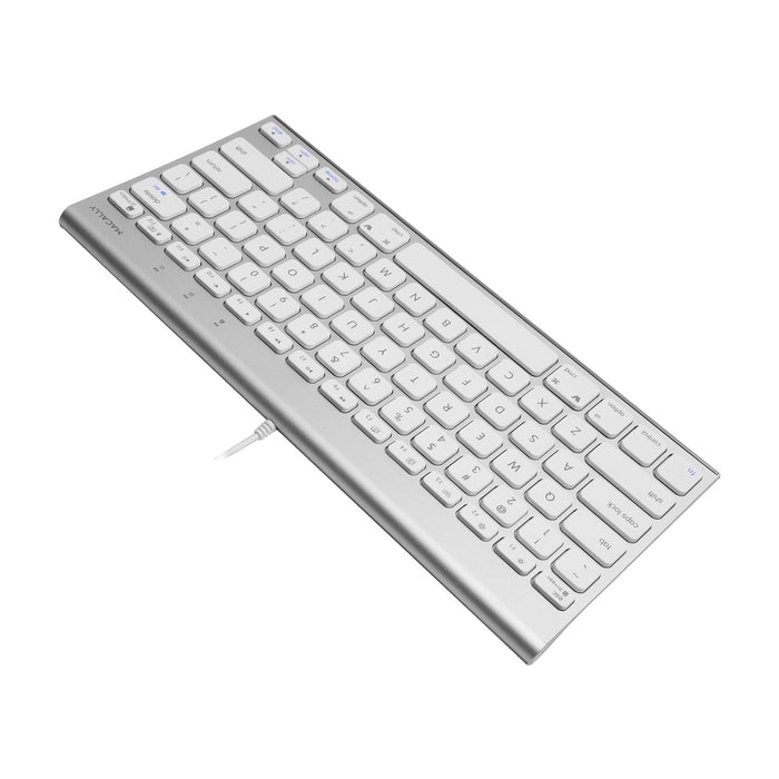 Macally Compact Brushed Metal USB Wired Keyboard for Mac and PC - Macfixit Australia
