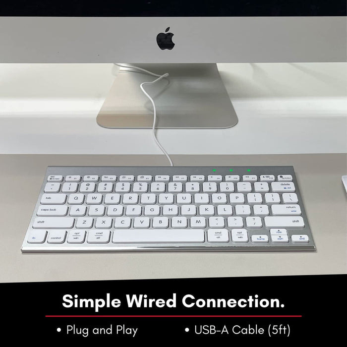 Macally Compact Brushed Metal USB Wired Keyboard for Mac and PC - Macfixit Australia