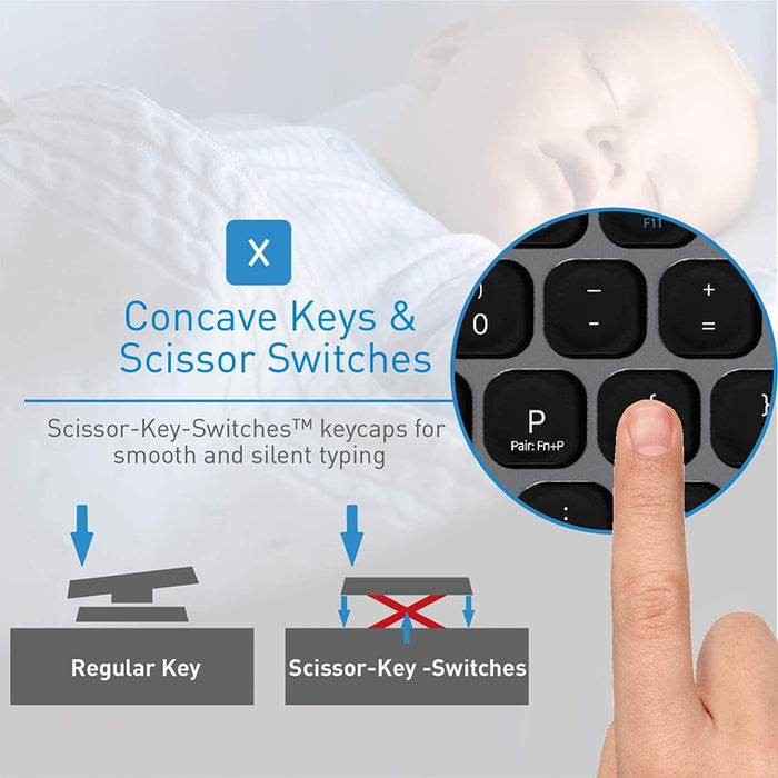 Macally Solar Powered Rechargeable Slim Bluetooth Keyboard for Mac - Space Gray - Macfixit Australia