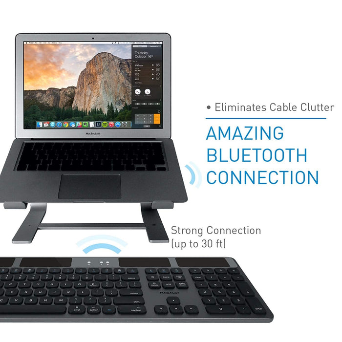 Macally Solar Powered Rechargeable Slim Bluetooth Keyboard for Mac - Space Gray - Macfixit Australia
