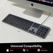 Macally Ultra Slim USB - C Wired Keyboard with 2 x USB - A and 1 x USB - C Port Hub for Mac and PC - Macfixit Australia