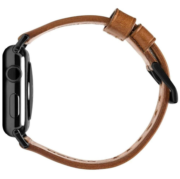Nomad Horween Leather Strap for Apple Watch 38-40mm - Modern Build, Black Hardware