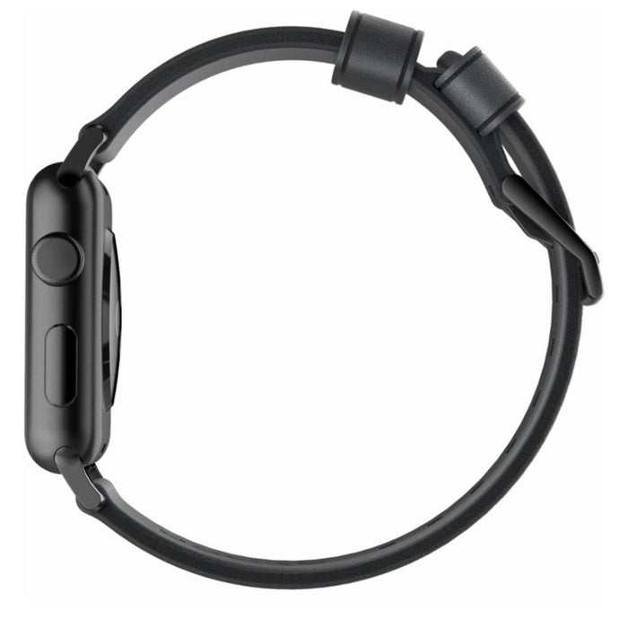 Nomad Leather Strap for Apple Watch 42-44mm - Modern Build, with Black Hardware