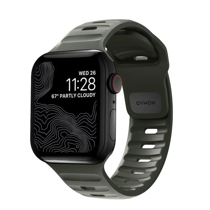 Nomad - Sport Strap for Apple Watch 42/44/45mm/Ultra - Ash Green - Macfixit Australia