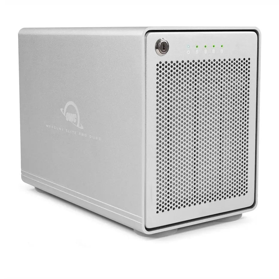 OWC Mercury Elite Pro Quad Four - Bay USB 3.2 (10Gb/s) External Storage Enclosure for 2.5 - inch and 3.5 - inch SATA Drives - SoftRaid - Macfixit Australia