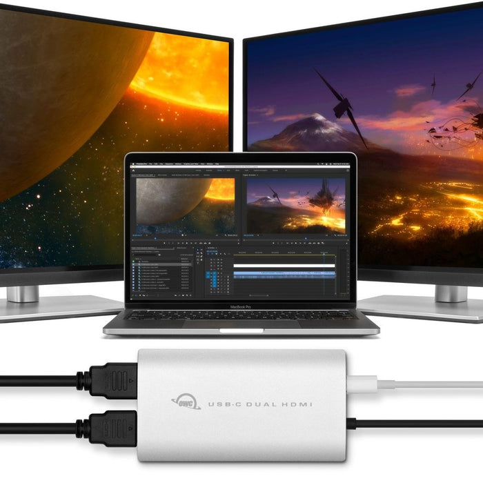 OWC USB-C to Dual HDMI 4K Display Adapter with DisplayLink