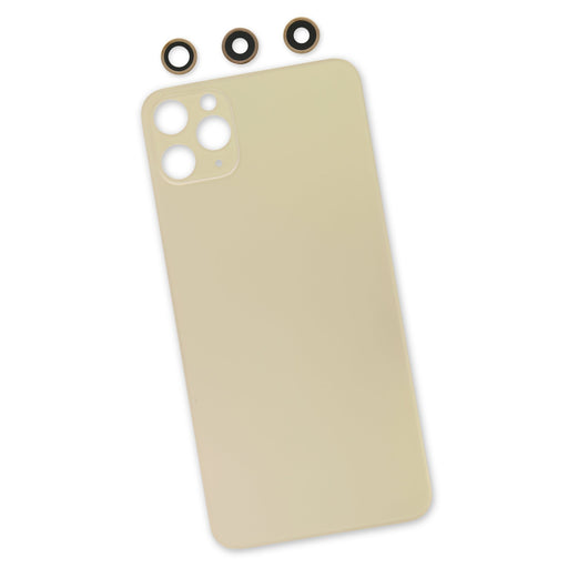 iPhone 11 Pro Max Aftermarket Blank Rear Glass Panel with Lens Covers - Gold