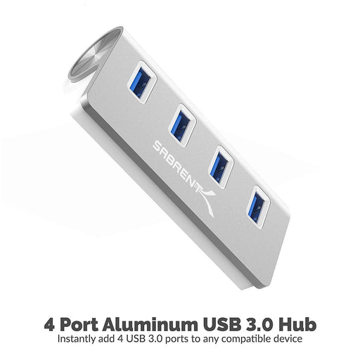 Sabrent 4 - Port Aluminum USB 3.0 Hub - Silver - Macfixit Australia