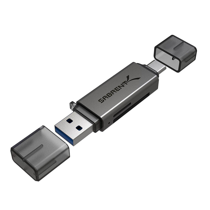 Sabrent USB 3.0 and USB Type - C OTG Card Reader Supports SD, SDHC, SDXC, MMC - MicroSD, T - Flash - Macfixit Australia