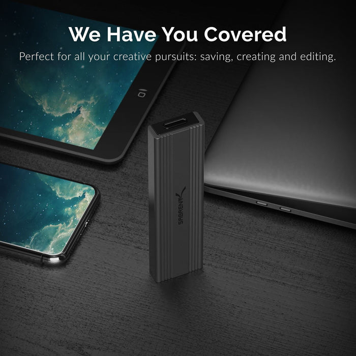 Sabrent USB 3.2 Type - C Tool - Free Enclosure for M.2 PCIe NVMe and SATA SSDs - Macfixit Australia