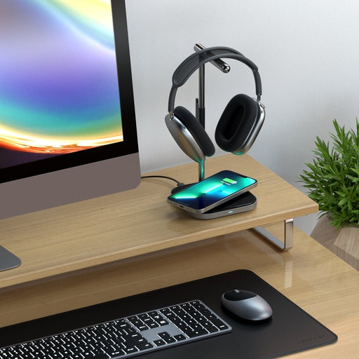 Satechi 2 - in - 1 Headphone Stand with Wireless Charger - Macfixit Australia
