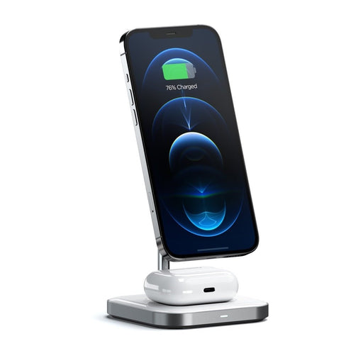 Satechi Magnetic 2 - in - 1 Wireless Charging Stand - Space Grey - Macfixit Australia