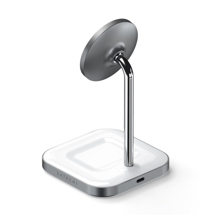 Satechi Magnetic 2 - in - 1 Wireless Charging Stand - Space Grey - Macfixit Australia