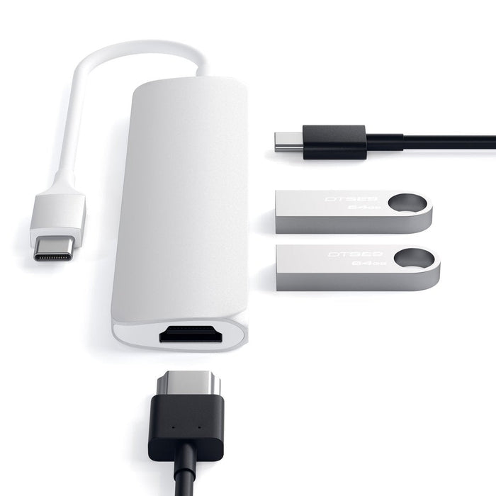 Satechi Slim USB - C MultiPort Adapter - Silver - Macfixit Australia