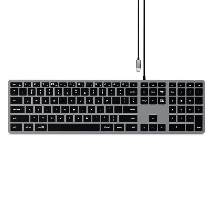 Satechi Slim W3 Wired USB - C Backlit Keyboard - Space Grey - Macfixit Australia