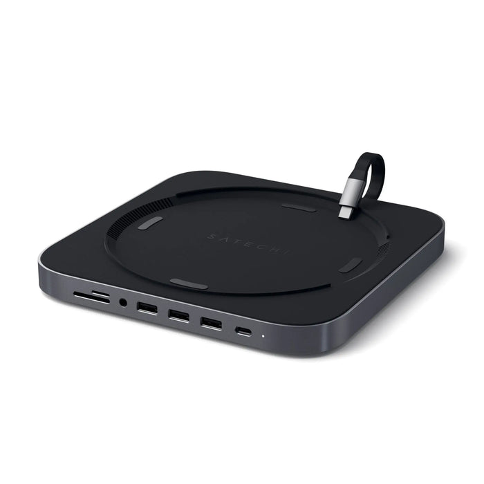 Satechi Type - C Aluminum Stand & Hub - USB - C Data Port, Micro - SD Card Readers, USB 3.0 & Headphone Jack Port - Compatible with Mac Mini (2018 & Later) - Macfixit Australia