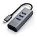 Satechi USB - C 2 - in - 1 USB 3. 3 - Port Hub & Ethernet - Space Grey - Macfixit Australia