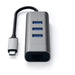Satechi USB - C 2 - in - 1 USB 3. 3 - Port Hub & Ethernet - Space Grey - Macfixit Australia