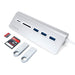 Satechi USB - C Aluminium USB 3.0 Hub & Card Reader - Silver - Macfixit Australia