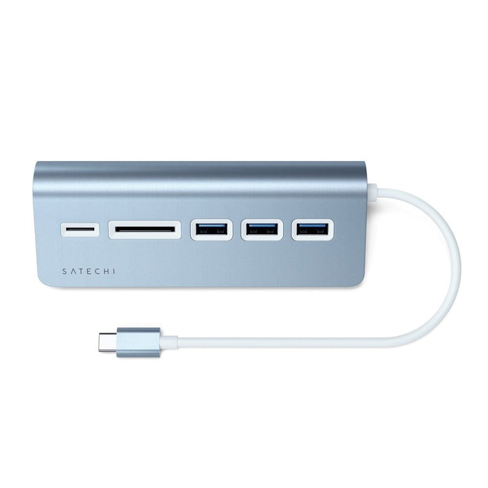 Satechi USB - C Aluminium USB Hub & Card Reader - Blue - Macfixit Australia