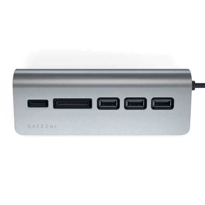 Satechi USB - C Aluminium USB Hub & Card Reader - Space Grey - Macfixit Australia
