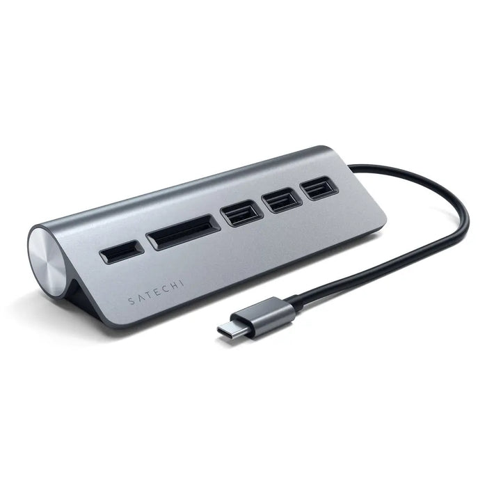 Satechi USB - C Aluminium USB Hub & Card Reader - Space Grey - Macfixit Australia