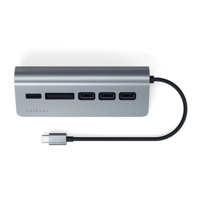 Satechi USB - C Aluminium USB Hub & Card Reader - Space Grey - Macfixit Australia