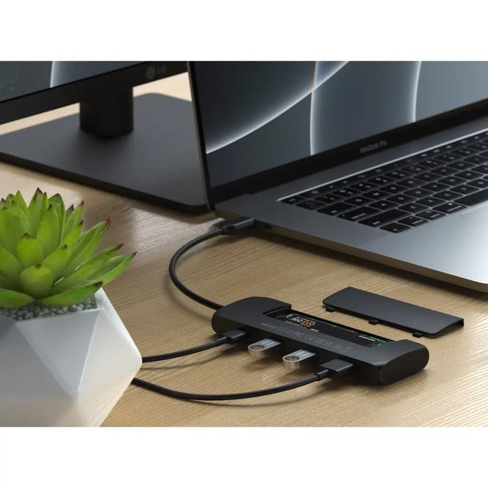 Satechi USB - C Hybrid Multiport Adapter with SSD Enclosure - Black - Macfixit Australia