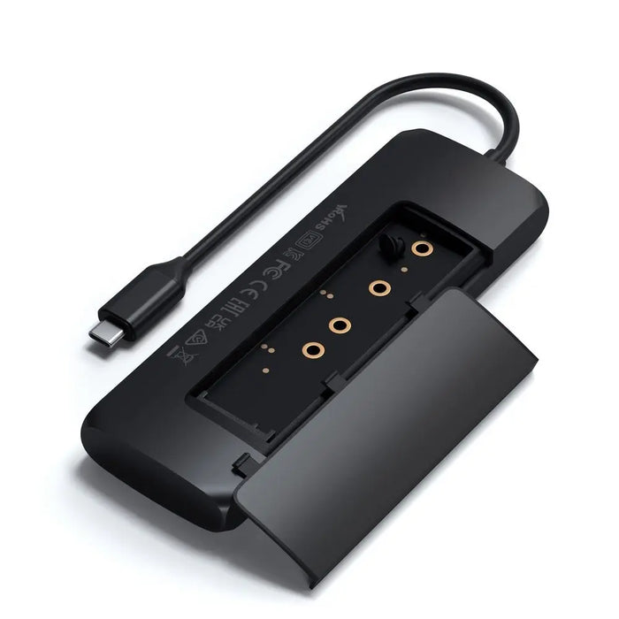 Satechi USB - C Hybrid Multiport Adapter with SSD Enclosure - Black - Macfixit Australia