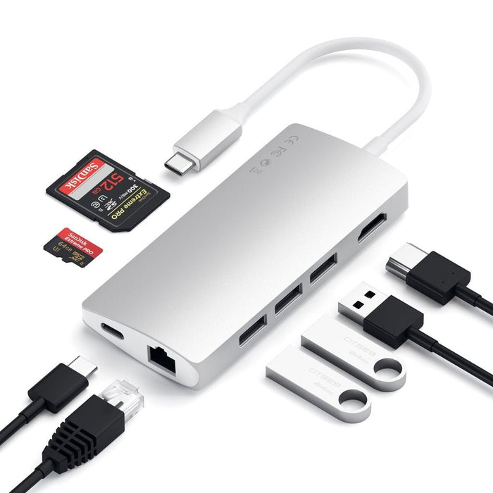Satechi USB - C Multi - Port Adapter 4K HDMI w - Ethernet V2 - Silver - Macfixit Australia