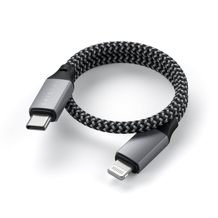 Satechi USB - C to Lightning Short Cable 25cm - Space Grey - Macfixit Australia