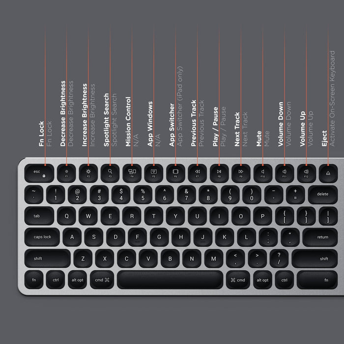 Satechi Wireless Keyboard - Space Grey - Macfixit Australia