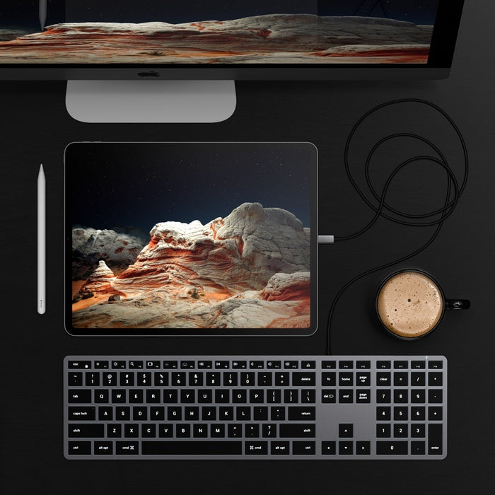 Satechi Slim W3 Wired USB-C Backlit Keyboard - Space Grey