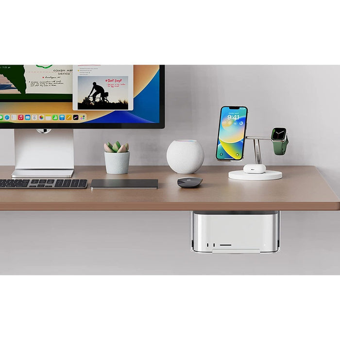 SENGTEK Aluminum Under Desk Mount for Apple Mac Studio, Mac Mini - Easy Installation & Removable Tray - Macfixit Australia