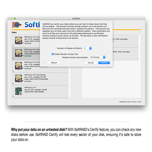 SoftRAID v5.6 - RAID 0-1-4-5-10 + Drive Monitoring for Mac OS X 10.6.x and later