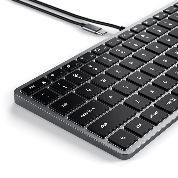 Satechi Slim W1 Wired USB-C Backlit Keyboard - Space Grey