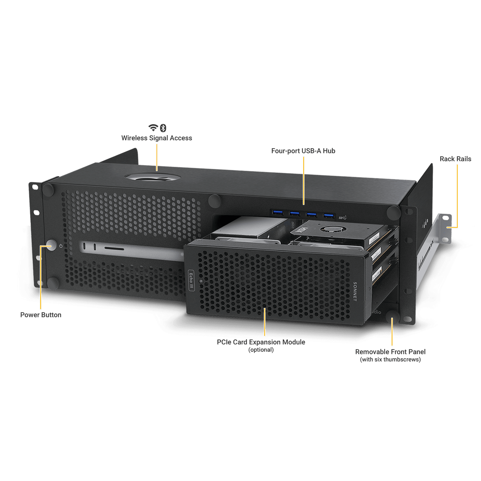 Sonnet xMac Studio Pro 3U Rackmount Enclosure with Echo III Module ...