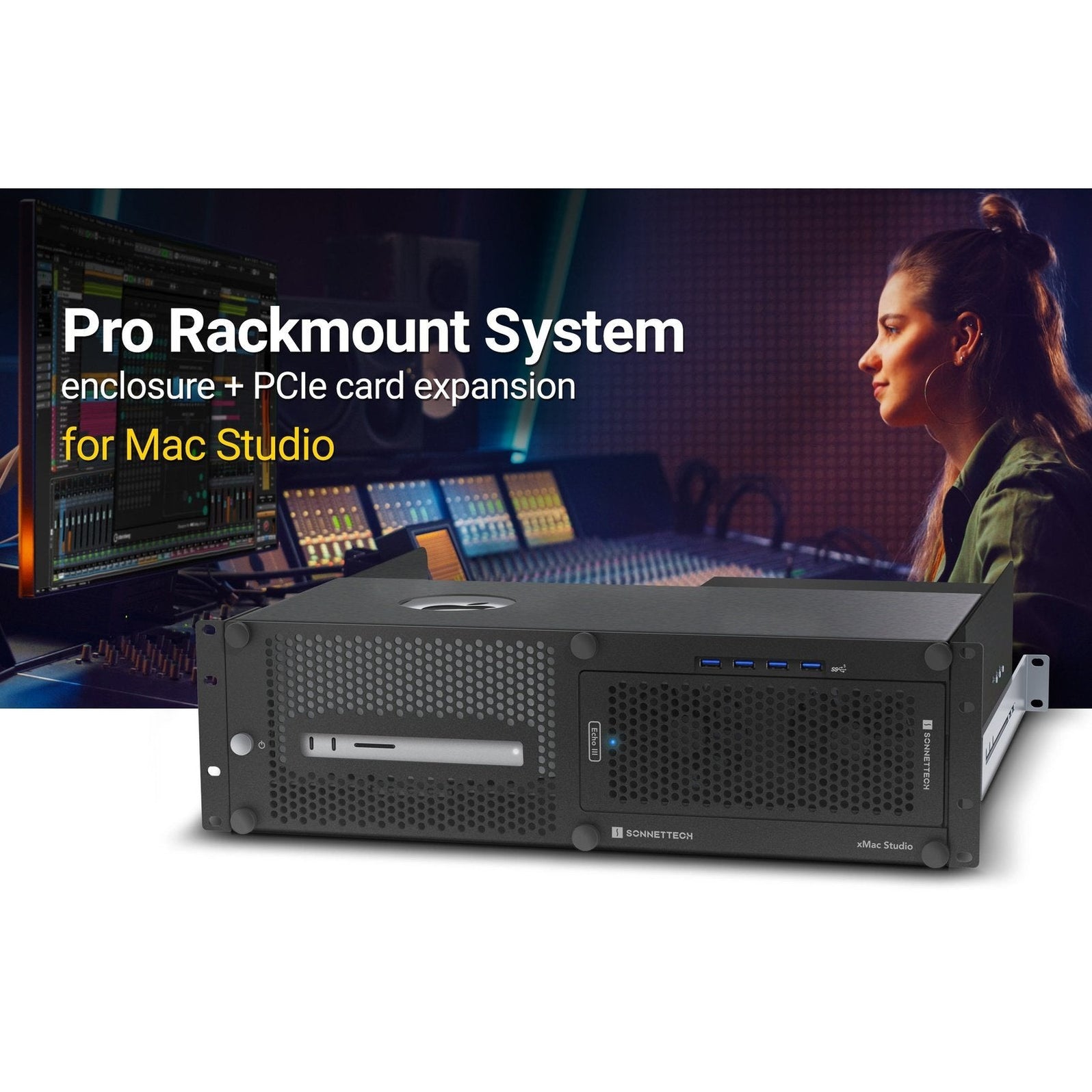 Sonnet xMac Studio Pro 3U Rackmount Enclosure with Echo III Module ...