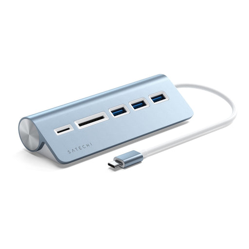Satechi USB-C Aluminium USB Hub & Card Reader - Blue