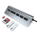Satechi USB-C Aluminium USB Hub & Card Reader - Space Grey