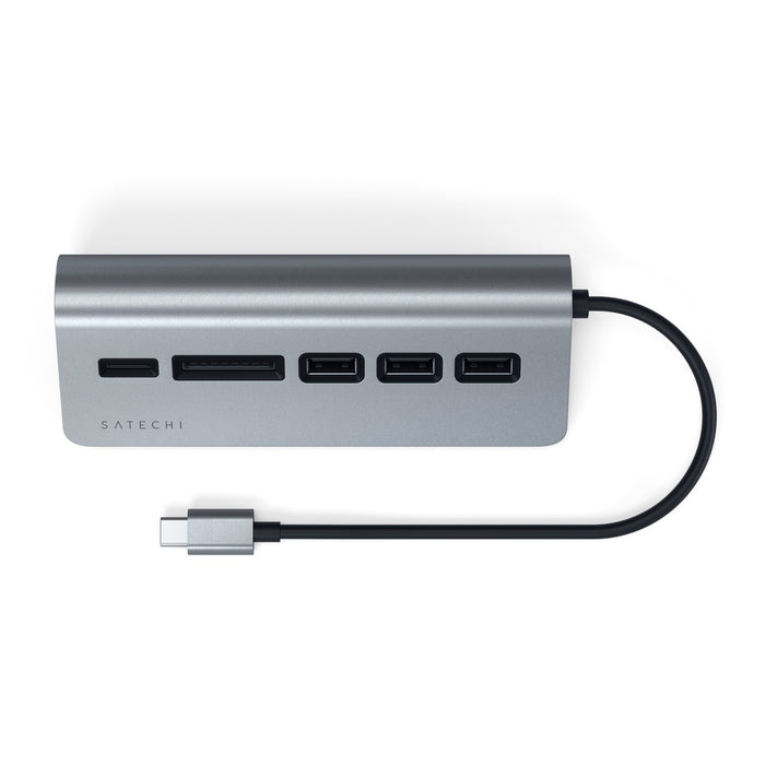 Satechi USB-C Aluminium USB Hub & Card Reader - Space Grey