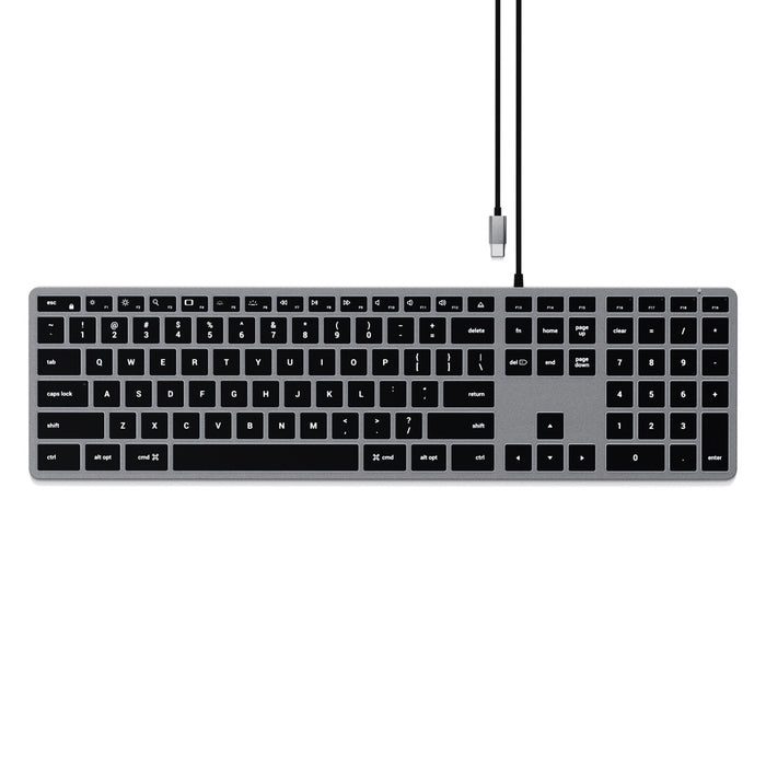 Satechi Slim W3 Wired USB-C Backlit Keyboard - Space Grey