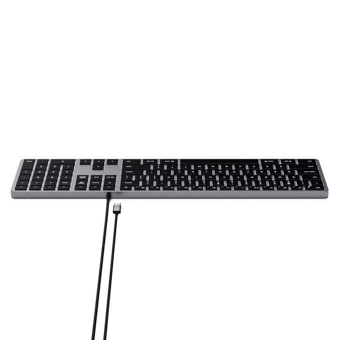 Satechi Slim W3 Wired USB-C Backlit Keyboard - Space Grey