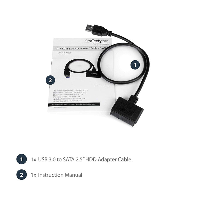 StarTech SATA to USB Cable - USB 3.0 to 2.5” SATA III Hard Drive Adapter - External Converter for SSD - HDD Data Transfer - Macfixit Australia
