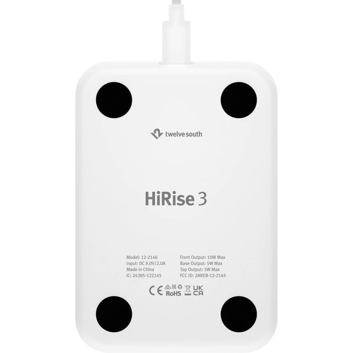 Twelve South HiRise 3 Triple Wireless Charger - White - Macfixit Australia