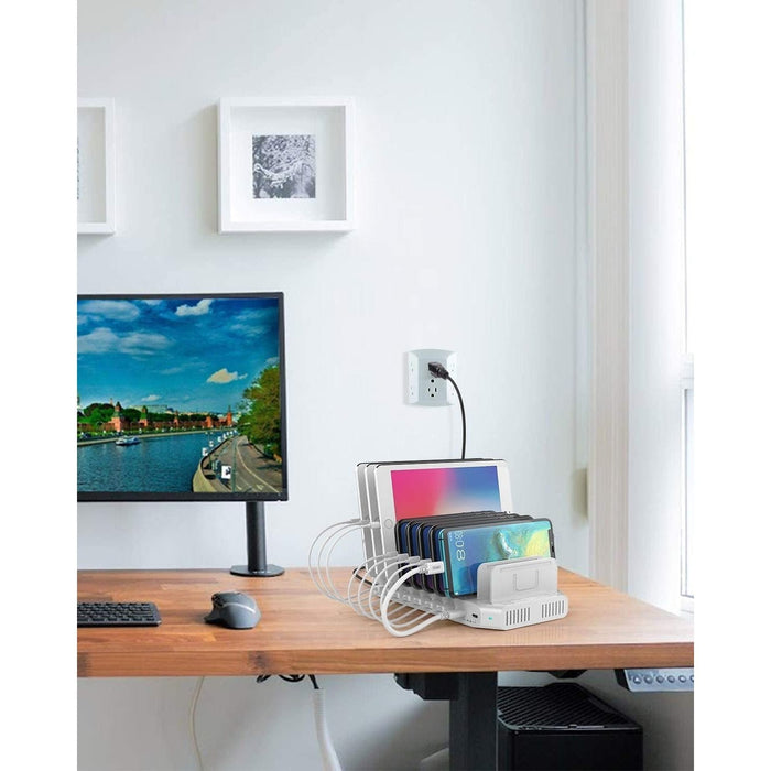 Unitek USB C Charging Station, 120W 10 Port Charging Organizer for Multiple Devices - White - Macfixit Australia