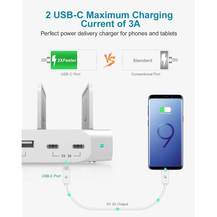 Unitek USB C Charging Station, 120W 10 Port Charging Organizer for Multiple Devices - White - Macfixit Australia