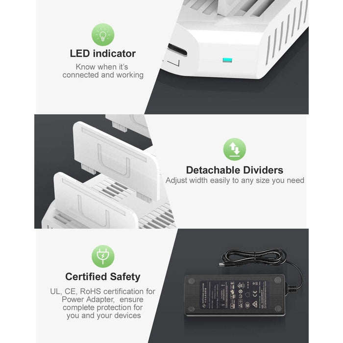 Unitek USB C Charging Station, 120W 10 Port Charging Organizer for Multiple Devices - White - Macfixit Australia