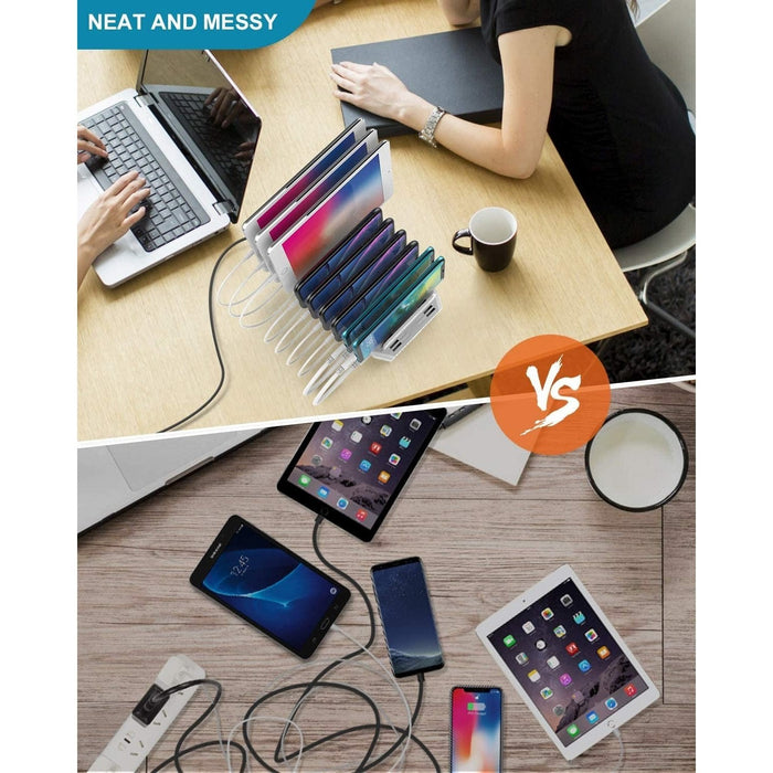 Unitek USB C Charging Station, 120W 10 Port Charging Organizer for Multiple Devices - White - Macfixit Australia