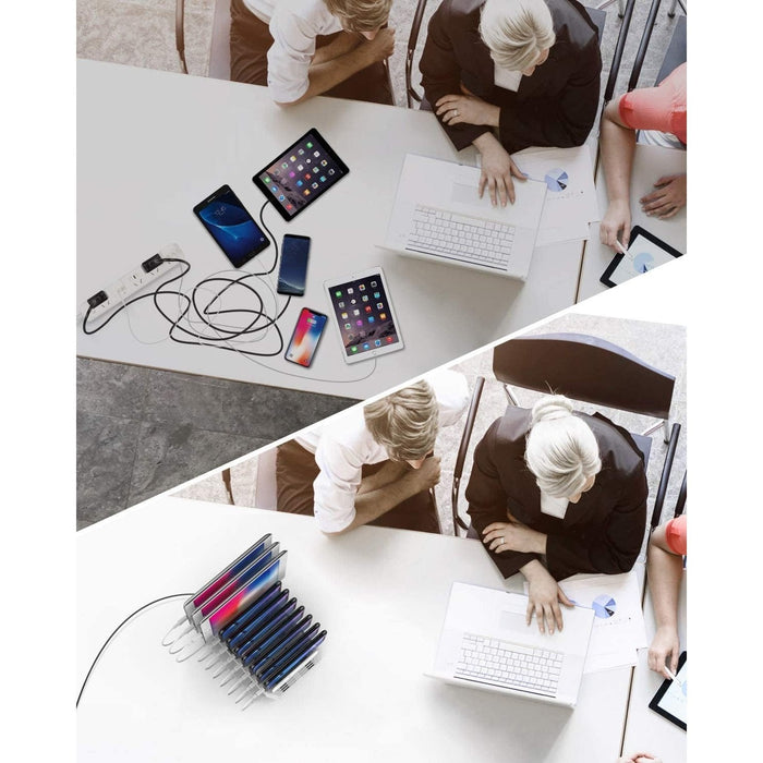 Unitek USB Charging Station for Multiple Devices, 10 - Port with QC 3.0, 60W - White - Macfixit Australia